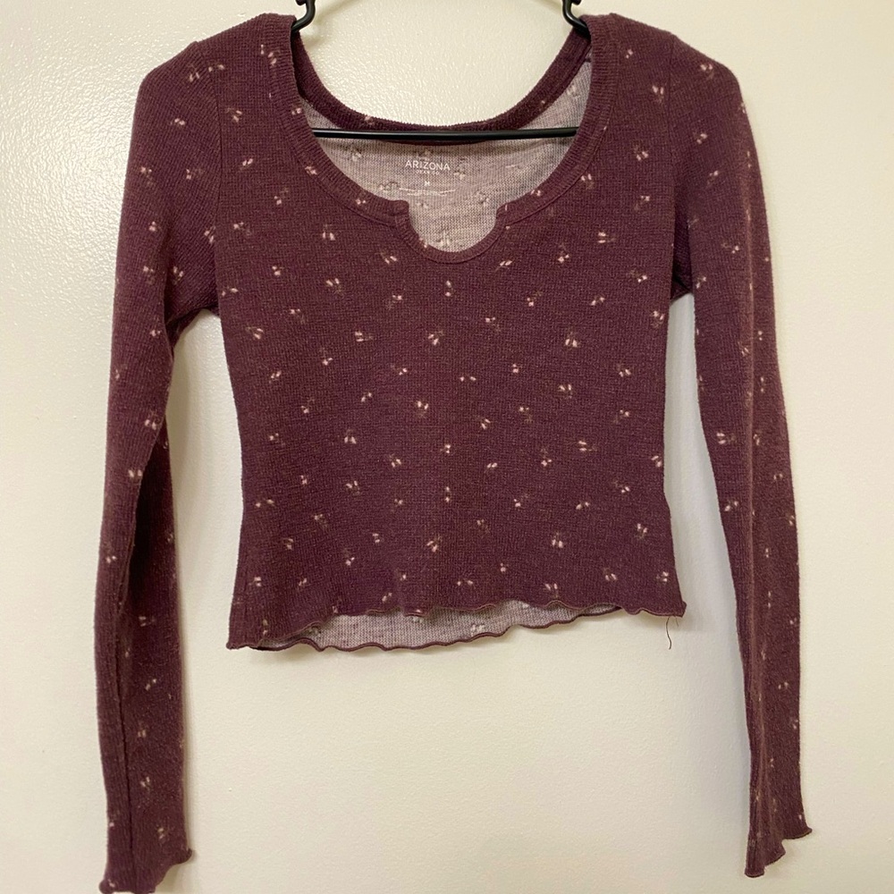 Purple Arizona long sleeve crop top. Size medium.